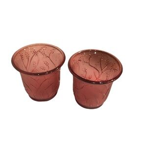 𝅺PartyLite Berry Sprig Red Votive Holders